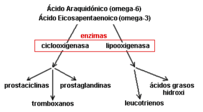 Esquema simple de la cascada de la inflamación